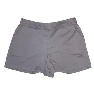 Nine West Women's Gray Brown Satin Pull-On Elastic Waist Shorts Size XL‎ C30